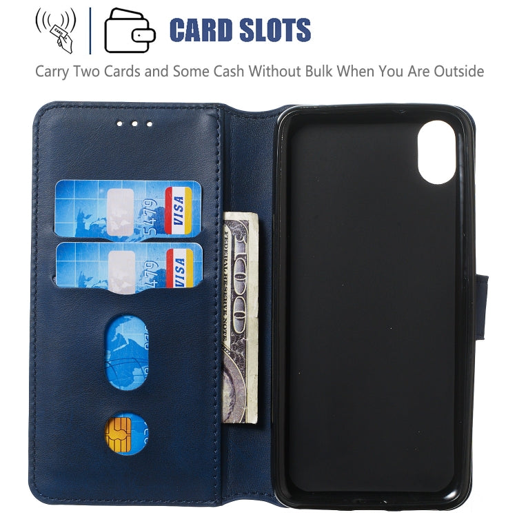 For Xiaomi Redmi 7A Solid Color Buckle Horizontal Flip Leather Case with Wallet & Holder & Card Slots