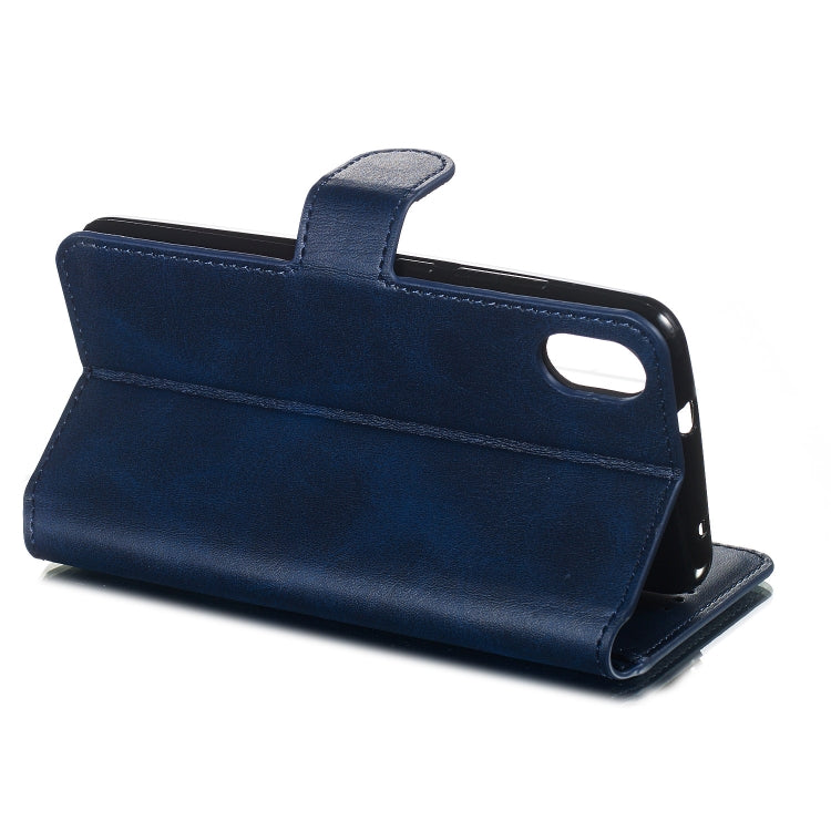 For Xiaomi Redmi 7A Solid Color Buckle Horizontal Flip Leather Case with Wallet & Holder & Card Slots