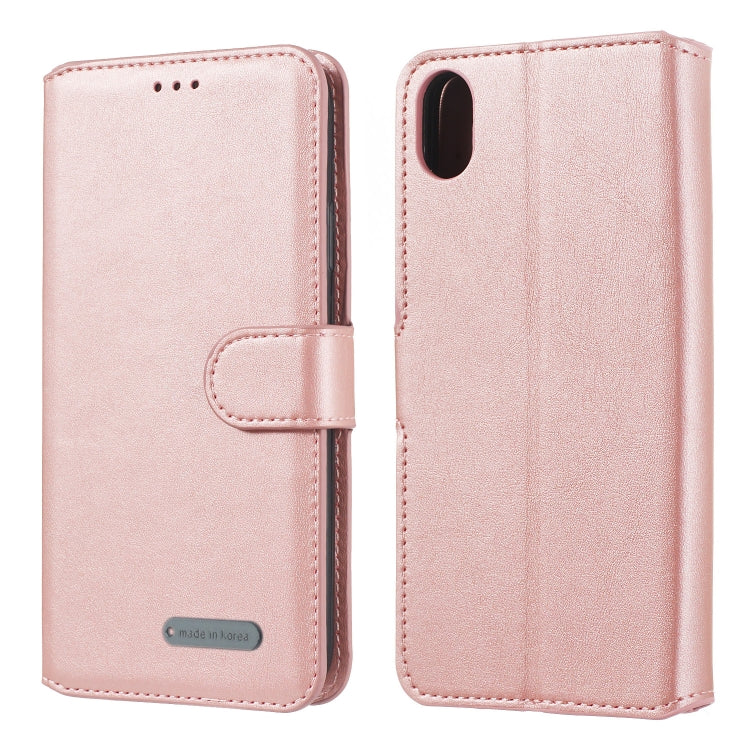 For Xiaomi Redmi 7A Solid Color Buckle Horizontal Flip Leather Case with Wallet & Holder & Card Slots