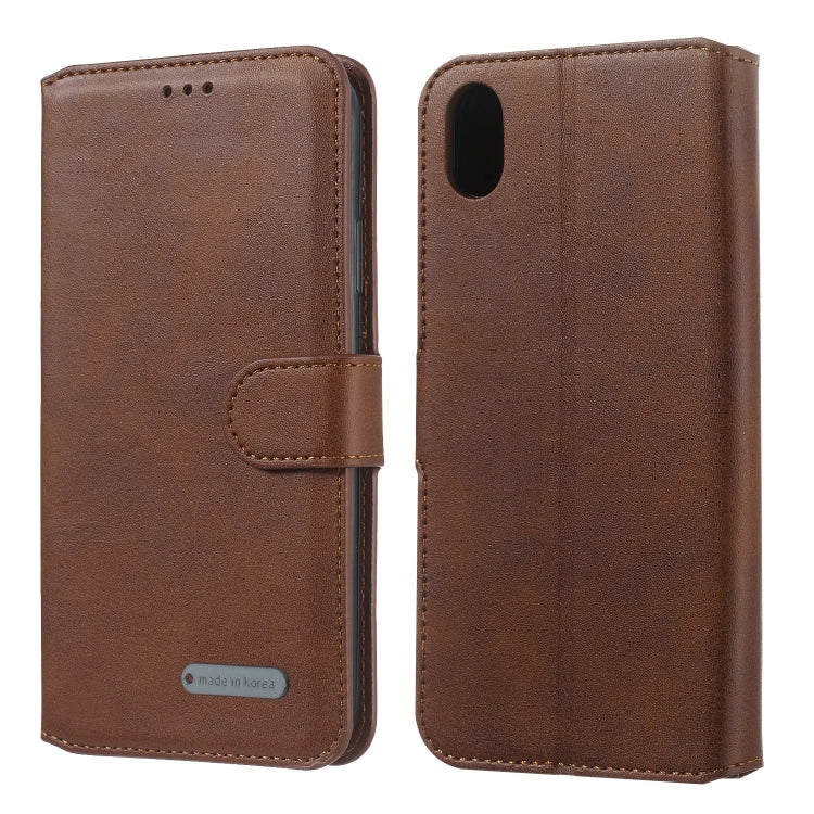 For Xiaomi Redmi 7A Solid Color Buckle Horizontal Flip Leather Case with Wallet & Holder & Card Slots