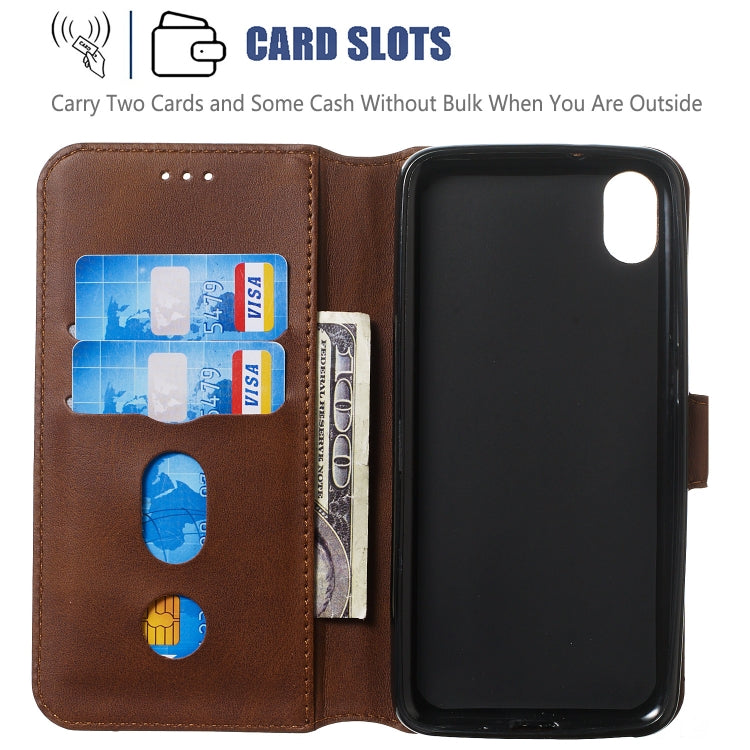 For Xiaomi Redmi 7A Solid Color Buckle Horizontal Flip Leather Case with Wallet & Holder & Card Slots