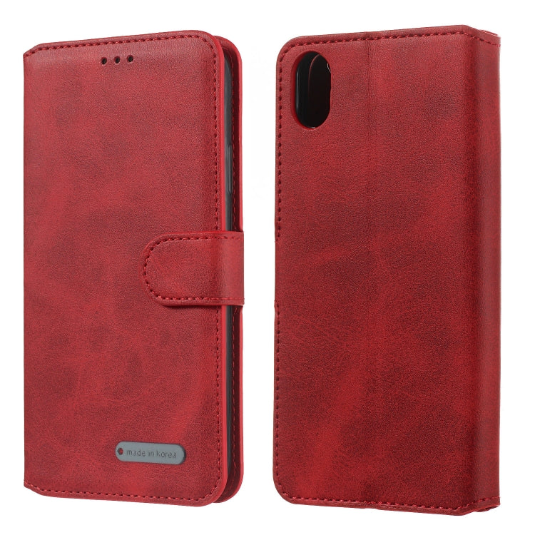 For Xiaomi Redmi 7A Solid Color Buckle Horizontal Flip Leather Case with Wallet & Holder & Card Slots