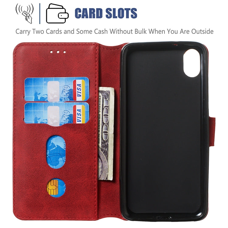 For Xiaomi Redmi 7A Solid Color Buckle Horizontal Flip Leather Case with Wallet & Holder & Card Slots