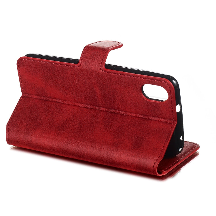 For Xiaomi Redmi 7A Solid Color Buckle Horizontal Flip Leather Case with Wallet & Holder & Card Slots