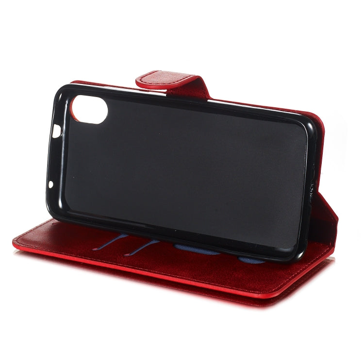 For Xiaomi Redmi 7A Solid Color Buckle Horizontal Flip Leather Case with Wallet & Holder & Card Slots