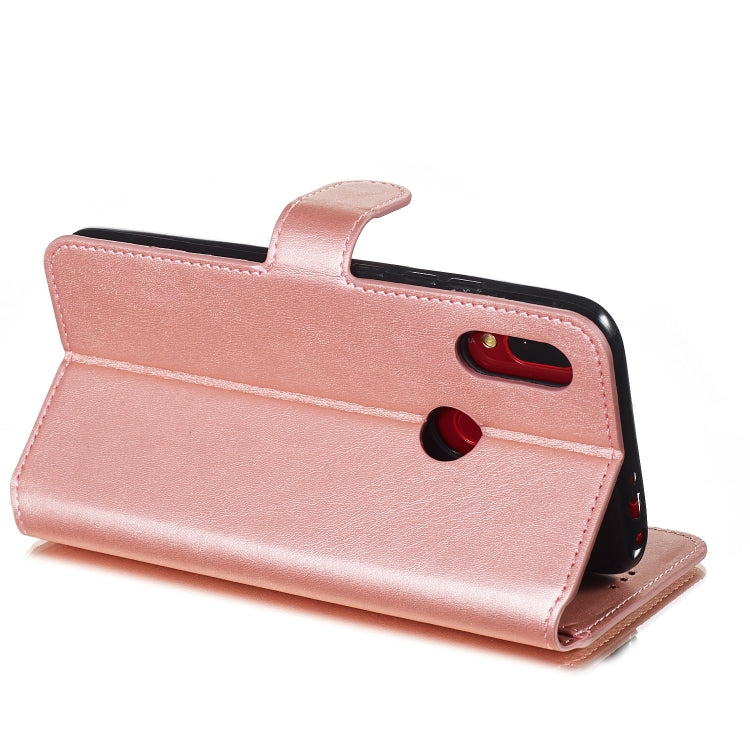 For Xiaomi Redmi 7 / Y3 Solid Color Buckle Horizontal Flip Leather Case with Wallet & Holder & Card Slots