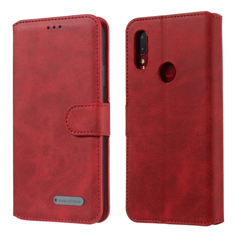 For Xiaomi Redmi 7 / Y3 Solid Color Buckle Horizontal Flip Leather Case with Wallet & Holder & Card Slots