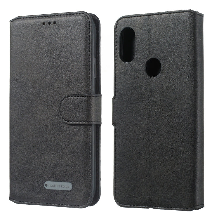 For Xiaomi Redmi Note 6 Pro Solid Color Buckle Horizontal Flip Leather Case with Wallet & Holder & Card Slots