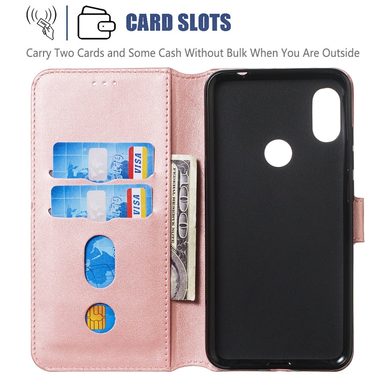 For Xiaomi Redmi Note 6 Pro Solid Color Buckle Horizontal Flip Leather Case with Wallet & Holder & Card Slots