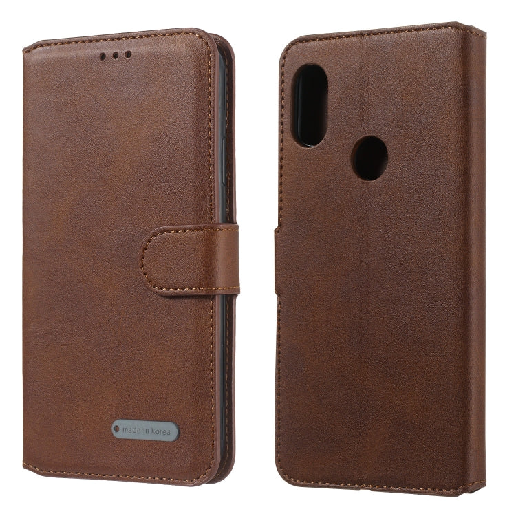 For Xiaomi Redmi Note 6 Pro Solid Color Buckle Horizontal Flip Leather Case with Wallet & Holder & Card Slots