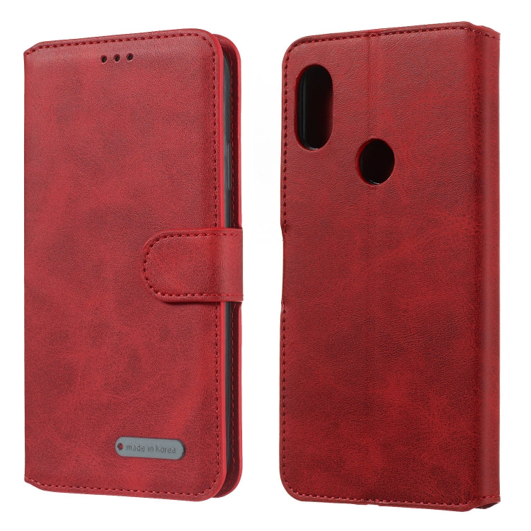 For Xiaomi Redmi Note 6 Pro Solid Color Buckle Horizontal Flip Leather Case with Wallet & Holder & Card Slots