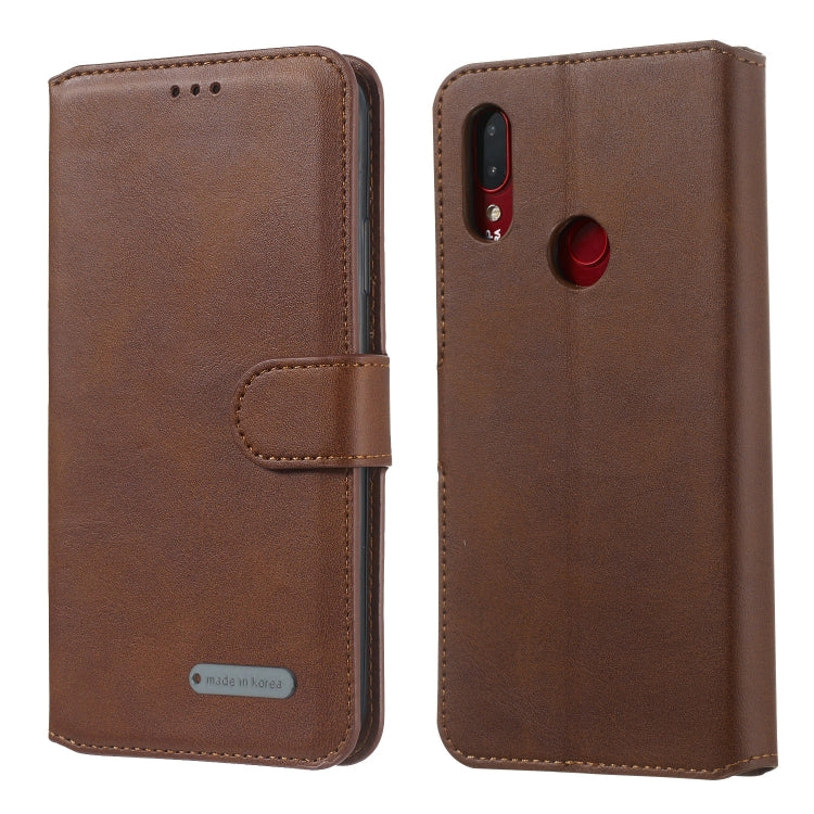 For Xiaomi Redmi Note 7/ Note 7 Pro Solid Color Buckle Horizontal Flip Leather Case with Wallet & Holder & Card Slots