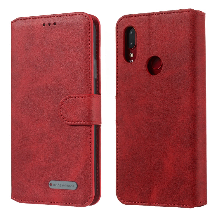 For Xiaomi Redmi Note 7/ Note 7 Pro Solid Color Buckle Horizontal Flip Leather Case with Wallet & Holder & Card Slots