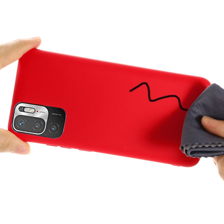 For Xiaomi Redmi Note 10 5G Pure Color Liquid Silicone Shockproof Full Coverage Case