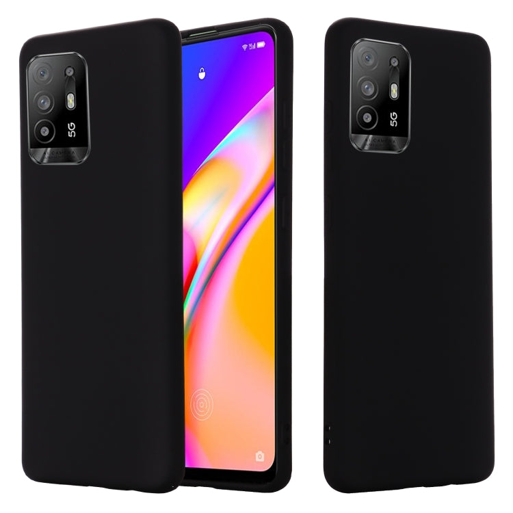 For OPPO F19 Pro+ 5G / A94 5G / Reno5 Z Pure Color Liquid Silicone Shockproof Full Coverage Case