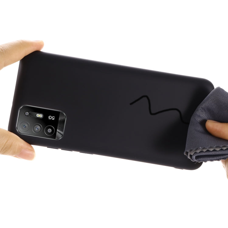 For OPPO F19 Pro+ 5G / A94 5G / Reno5 Z Pure Color Liquid Silicone Shockproof Full Coverage Case