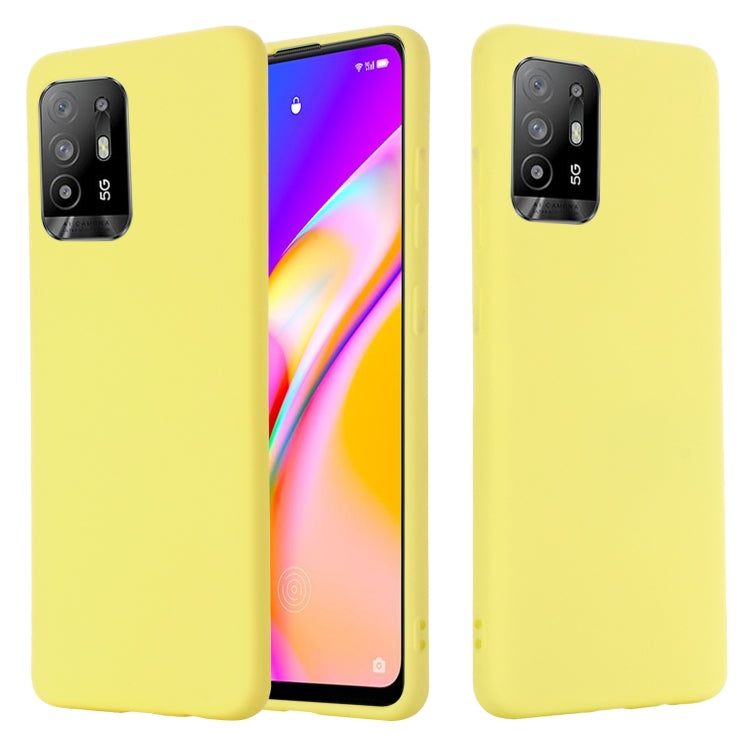 For OPPO F19 Pro+ 5G / A94 5G / Reno5 Z Pure Color Liquid Silicone Shockproof Full Coverage Case
