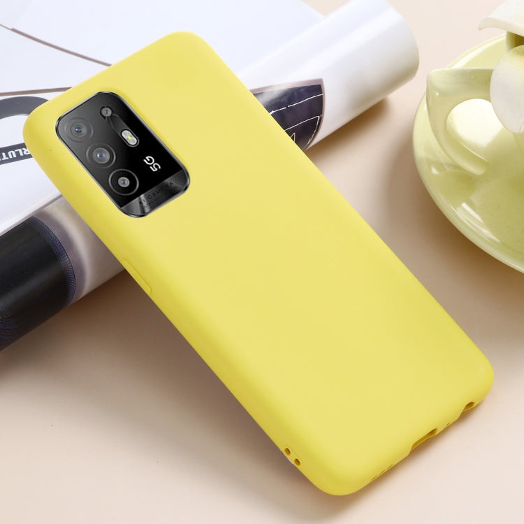 For OPPO F19 Pro+ 5G / A94 5G / Reno5 Z Pure Color Liquid Silicone Shockproof Full Coverage Case