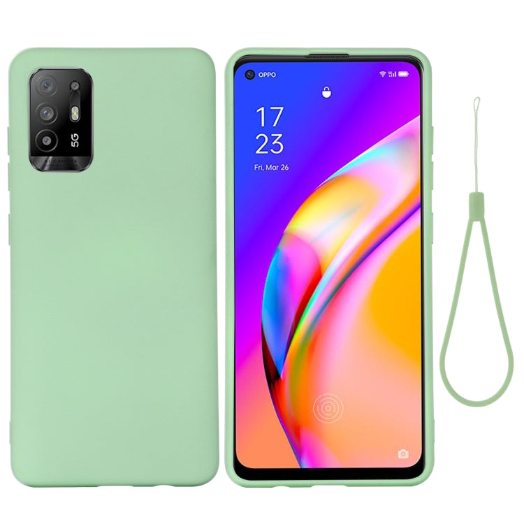 For OPPO F19 Pro+ 5G / A94 5G / Reno5 Z Pure Color Liquid Silicone Shockproof Full Coverage Case
