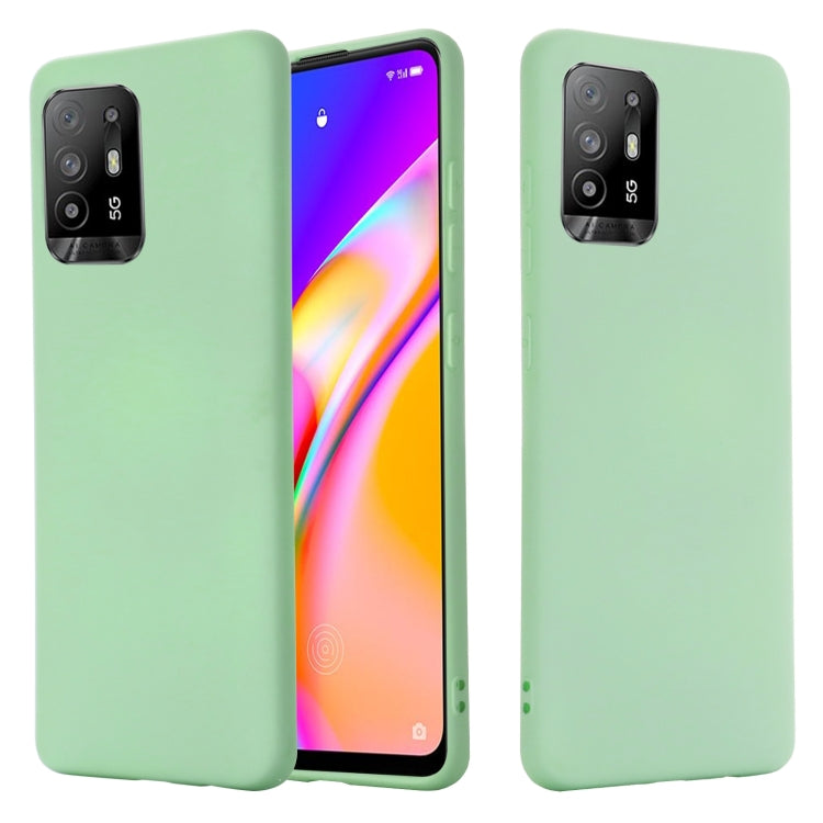 For OPPO F19 Pro+ 5G / A94 5G / Reno5 Z Pure Color Liquid Silicone Shockproof Full Coverage Case