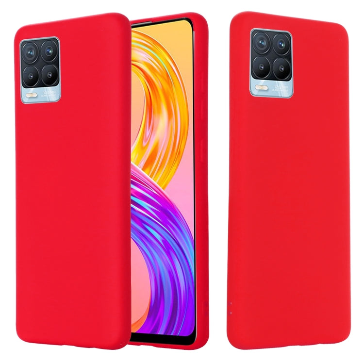 For OPPO Realme 8 / 8 Pro Pure Color Liquid Silicone Shockproof Full Coverage Case