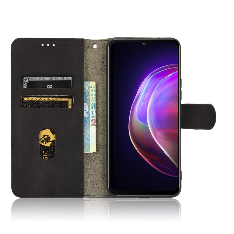 For vivo V21 Solid Color Skin Feel Magnetic Buckle Horizontal Flip Calf Texture PU Leather Case with Holder & Card Slots & Wallet