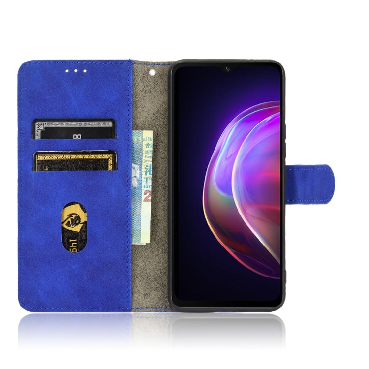 For vivo V21 Solid Color Skin Feel Magnetic Buckle Horizontal Flip Calf Texture PU Leather Case with Holder & Card Slots & Wallet