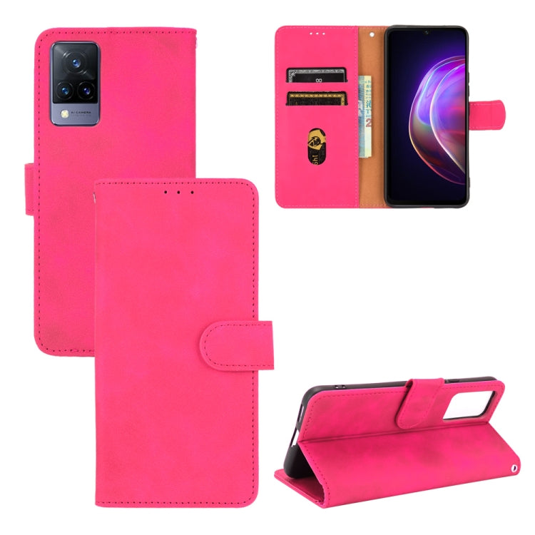 For vivo V21 Solid Color Skin Feel Magnetic Buckle Horizontal Flip Calf Texture PU Leather Case with Holder & Card Slots & Wallet