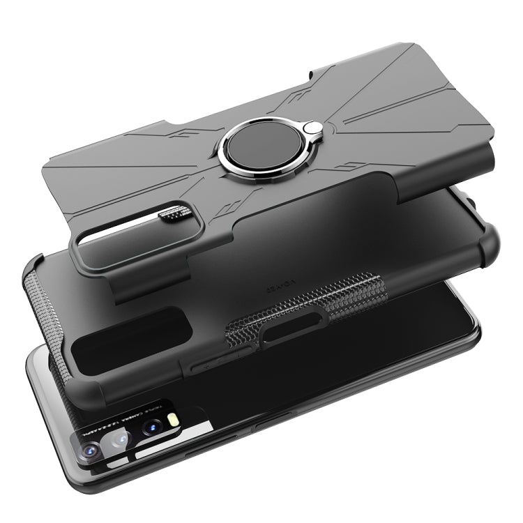 For vivo Y20 Armor Bear Shockproof PC + TPU Protective Case with Ring Holder