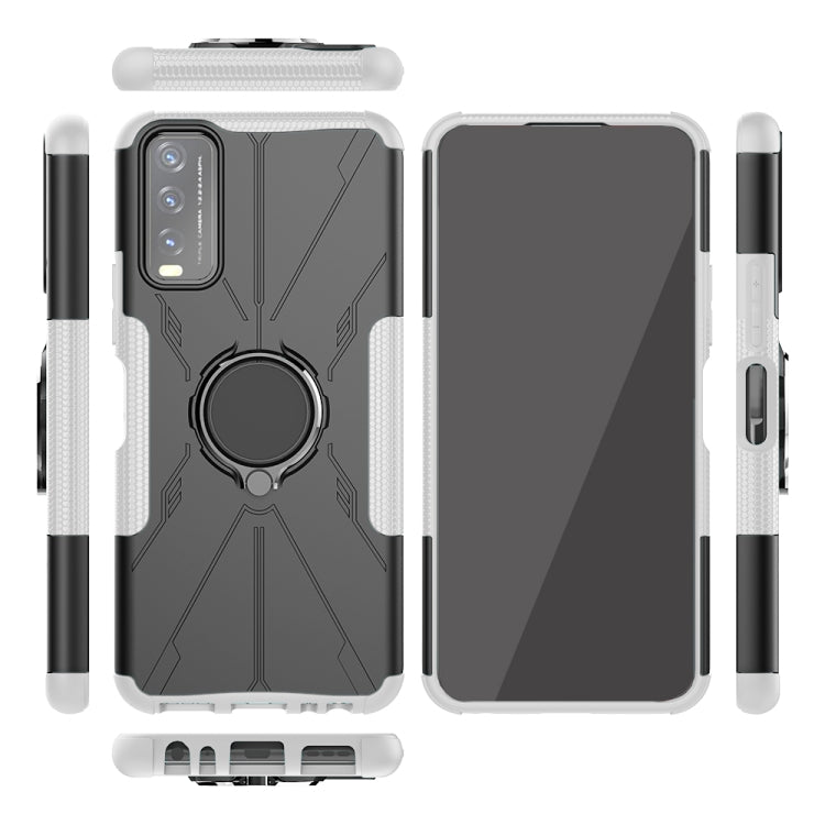 For vivo Y20 Armor Bear Shockproof PC + TPU Protective Case with Ring Holder