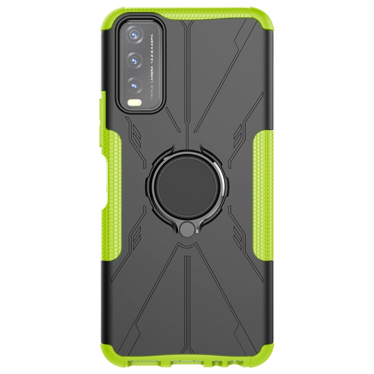 For vivo Y20 Armor Bear Shockproof PC + TPU Protective Case with Ring Holder