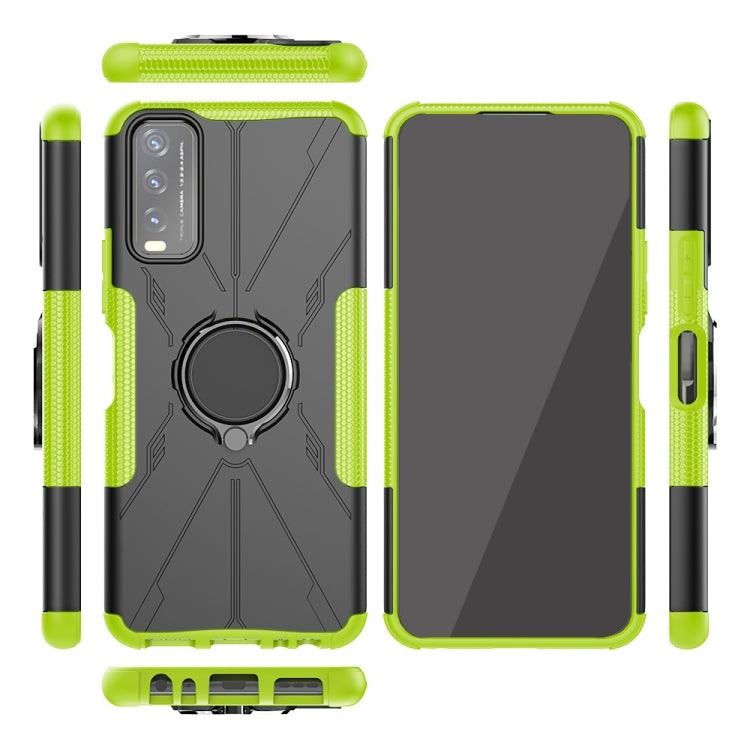 For vivo Y20 Armor Bear Shockproof PC + TPU Protective Case with Ring Holder