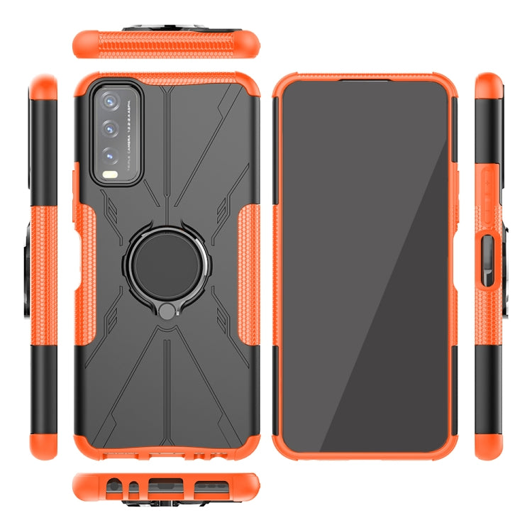 For vivo Y20 Armor Bear Shockproof PC + TPU Protective Case with Ring Holder
