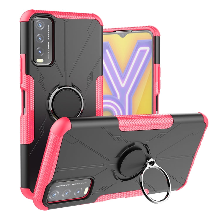 For vivo Y20 Armor Bear Shockproof PC + TPU Protective Case with Ring Holder