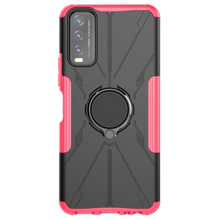 For vivo Y20 Armor Bear Shockproof PC + TPU Protective Case with Ring Holder