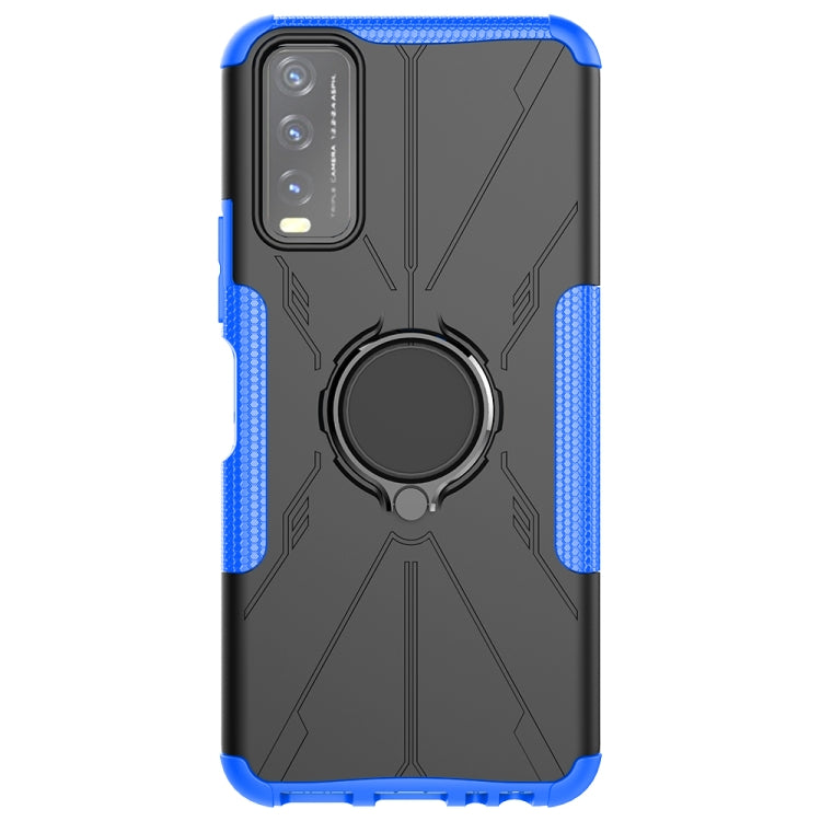 For vivo Y20 Armor Bear Shockproof PC + TPU Protective Case with Ring Holder