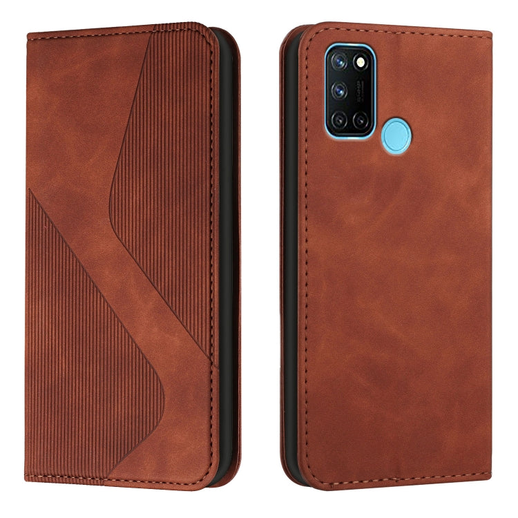 For OPPO Realme 7i Skin Feel Magnetic S-type Solid Color Horizontal Flip Leather Case with Holder & Card Slot & Wallet