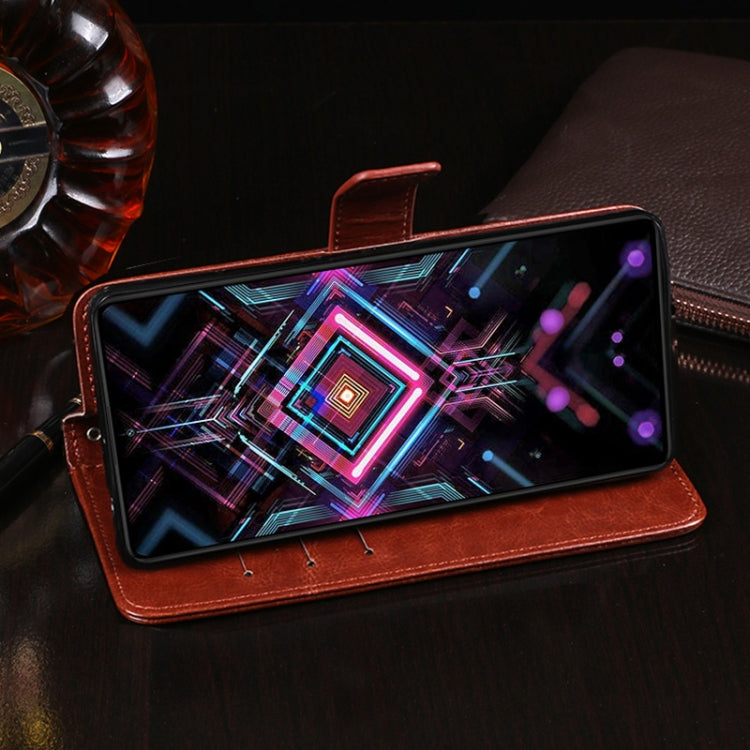 For Xiaomi Redmi K40 Gaming Edition idewei Crazy Horse Texture Horizontal Flip Leather Case with Holder & Card Slots & Wallet