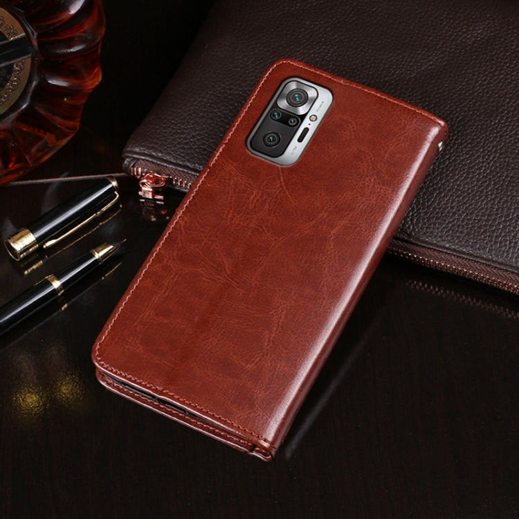 For Xiaomi Redmi Note 10 Pro 5G idewei Crazy Horse Texture Horizontal Flip Leather Case with Holder & Card Slots & Wallet