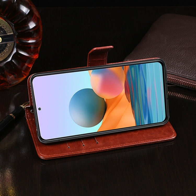 For Xiaomi Redmi Note 10 Pro 5G idewei Crazy Horse Texture Horizontal Flip Leather Case with Holder & Card Slots & Wallet
