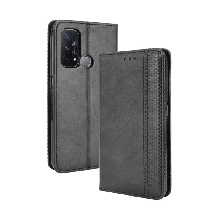 For OPPO Reno5 A Magnetic Buckle Retro Crazy Horse Texture Horizontal Flip Leather Case with Holder & Card Slots & Photo Frame