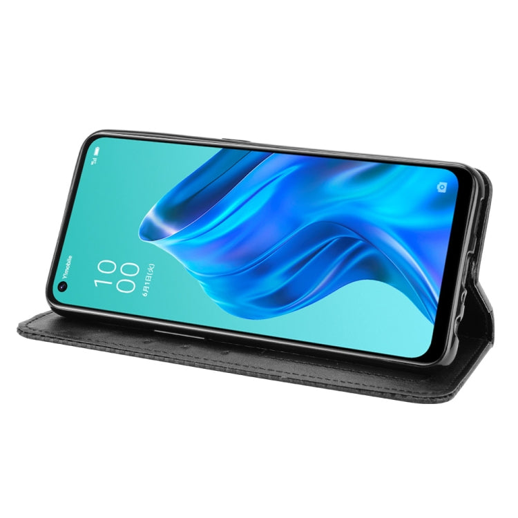 For OPPO Reno5 A Magnetic Buckle Retro Crazy Horse Texture Horizontal Flip Leather Case with Holder & Card Slots & Photo Frame