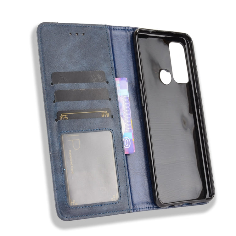 For OPPO Reno5 A Magnetic Buckle Retro Crazy Horse Texture Horizontal Flip Leather Case with Holder & Card Slots & Photo Frame