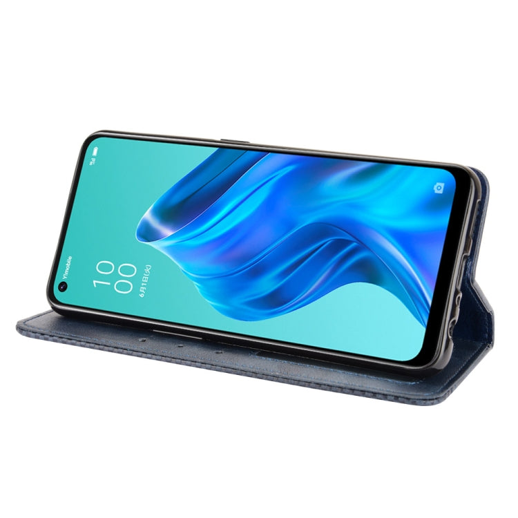 For OPPO Reno5 A Magnetic Buckle Retro Crazy Horse Texture Horizontal Flip Leather Case with Holder & Card Slots & Photo Frame