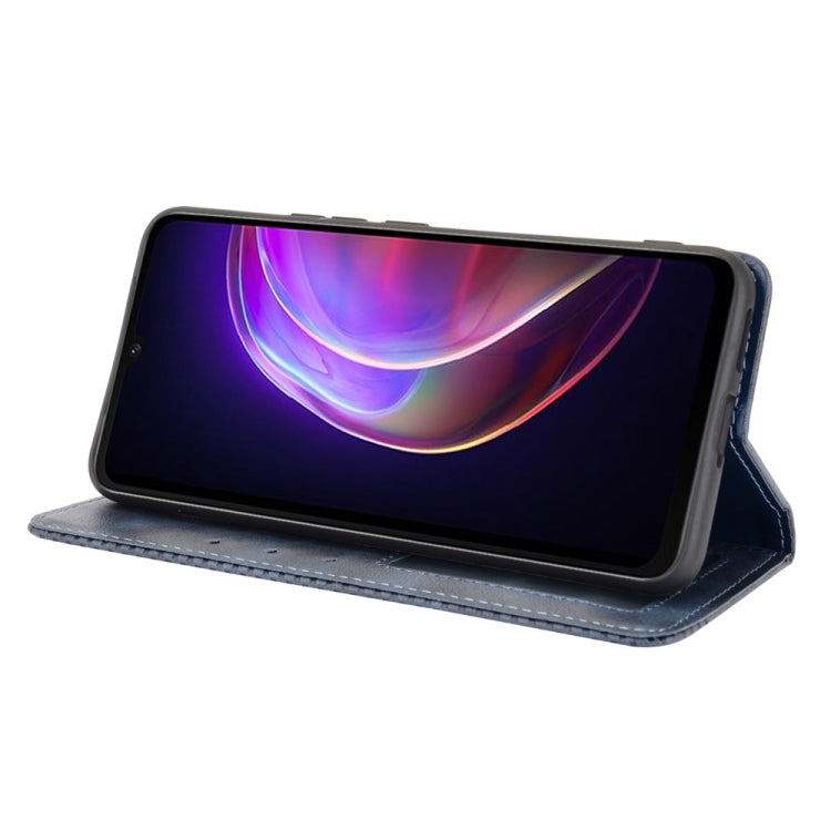 For vivo V21 5G / 4G Magnetic Buckle Retro Crazy Horse Texture Horizontal Flip Leather Case with Holder & Card Slots & Photo Frame