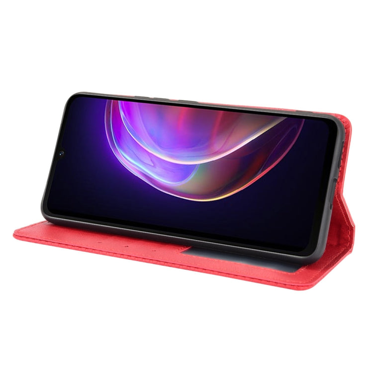 For vivo V21 5G / 4G Magnetic Buckle Retro Crazy Horse Texture Horizontal Flip Leather Case with Holder & Card Slots & Photo Frame