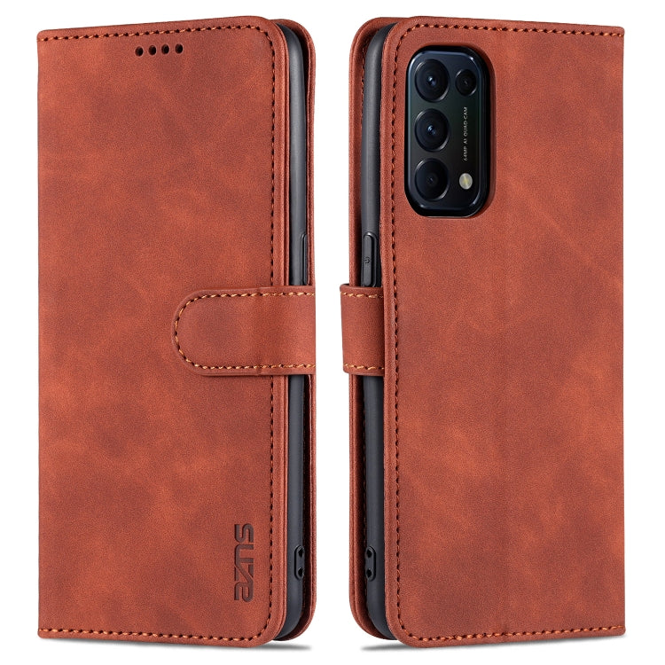 For OPPO Reno5 Pro AZNS Skin Feel Calf Texture Horizontal Flip Leather Case with Card Slots & Holder & Wallet
