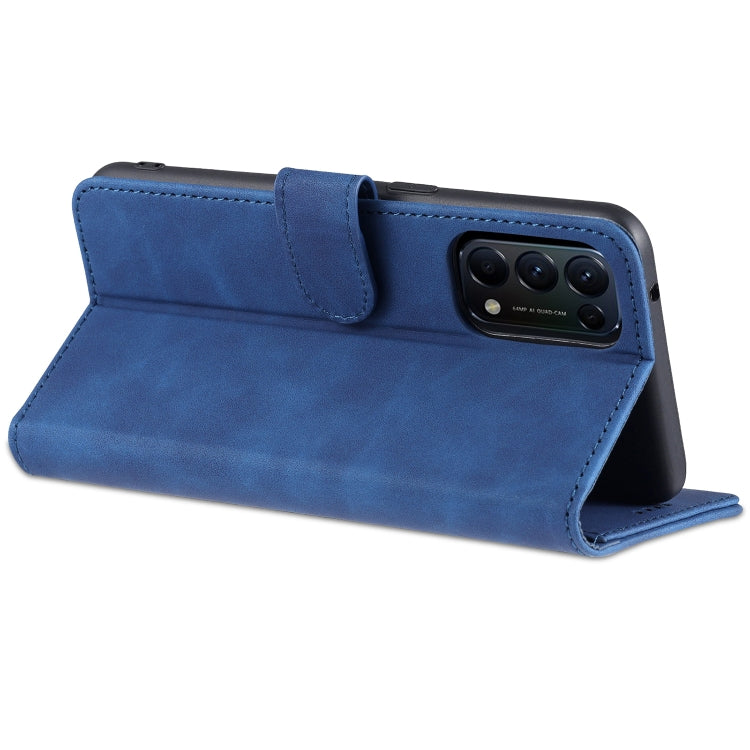 For OPPO Reno5 Pro AZNS Skin Feel Calf Texture Horizontal Flip Leather Case with Card Slots & Holder & Wallet