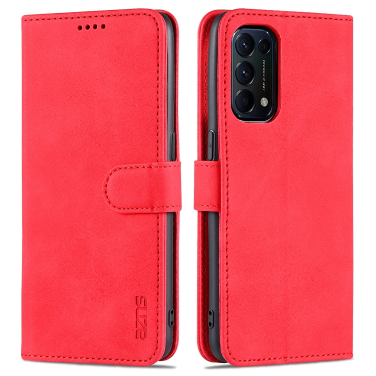 For OPPO Reno5 Pro AZNS Skin Feel Calf Texture Horizontal Flip Leather Case with Card Slots & Holder & Wallet