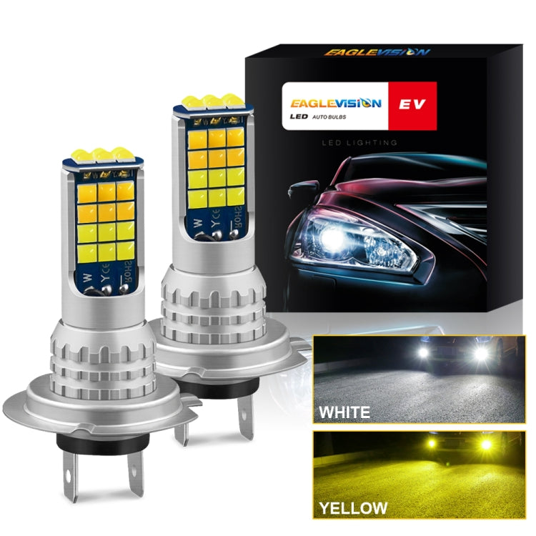 2 PCS V6 H7 DC9-36V 30W 3000LM IP65 Car LED Double Color Fog Light with 30LEDs SMD-2525 Lamp